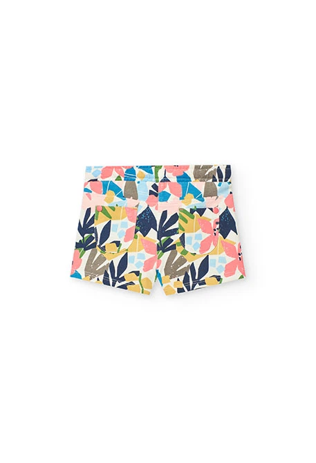Bermudas de felpo para bebé menina com estampado