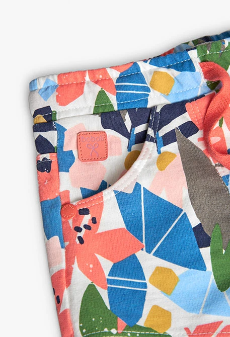 Bermudas de felpo para bebé menina com estampado