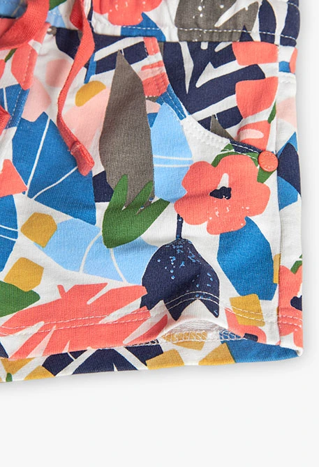Bermudas de felpo para bebé menina com estampado