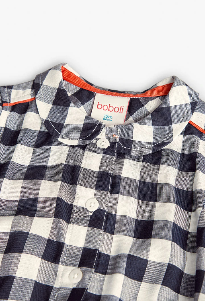 Viscose checkered shirt for baby girl