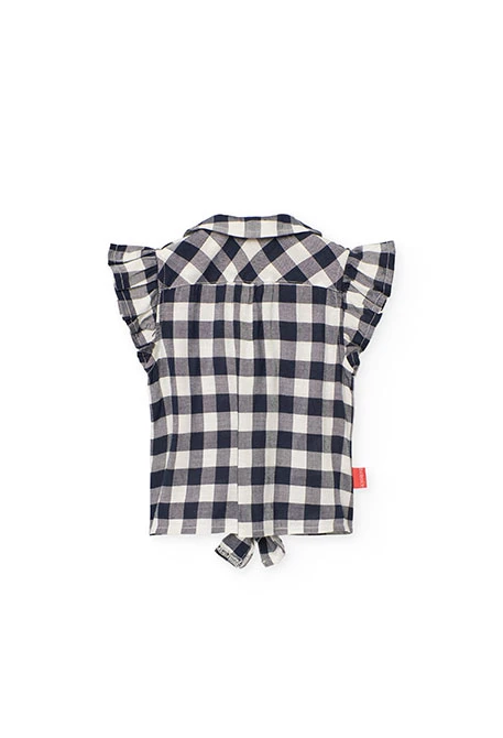 Camisa de viscosa para bebé niña con diseño de cuadros