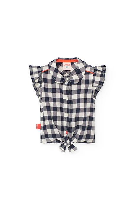 Camisa de viscosa para bebé niña con diseño de cuadros