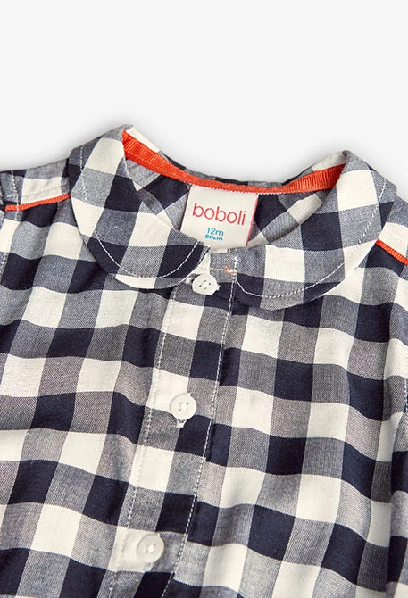 Camisa de viscosa para bebé niña con diseño de cuadros