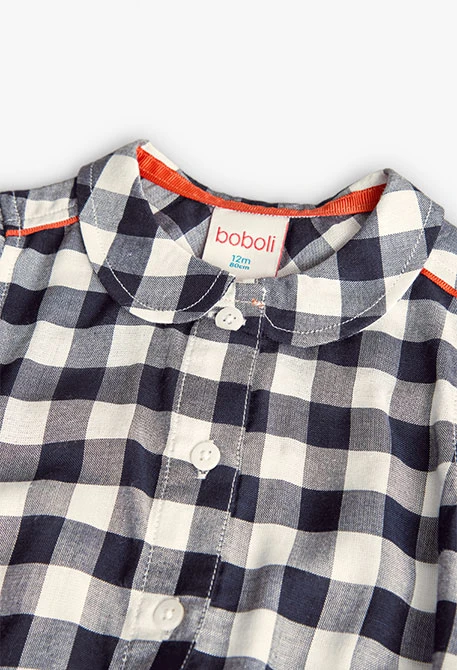Camisa de viscosa para bebé niña con diseño de cuadros