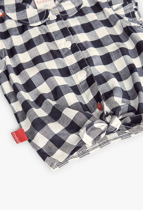 Camisa de viscosa para bebé niña con diseño de cuadros