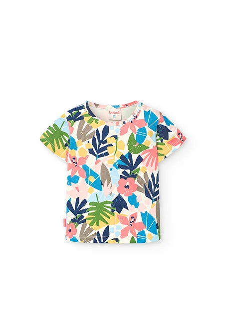 Camisola de malha para bebé menina com estampado de flores