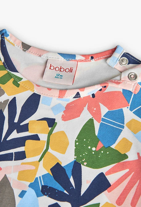 Camisola de malha para bebé menina com estampado de flores