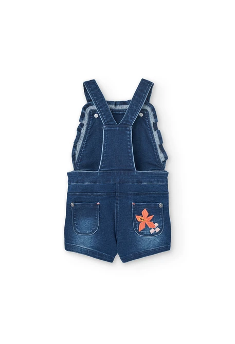 Peto de punto para bebé niña en color azul
