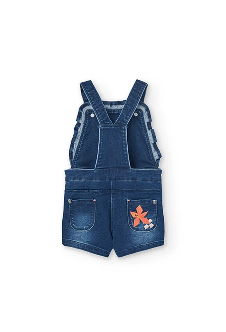 Peto de punto para bebé niña en color azul