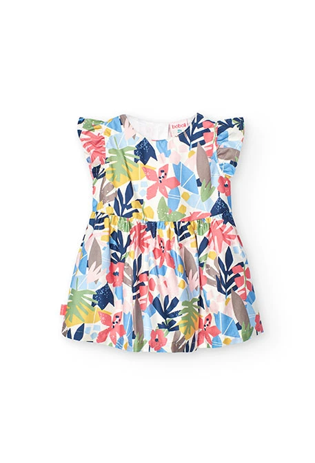 Vestido de cetim para bebé menina com estampado de flores