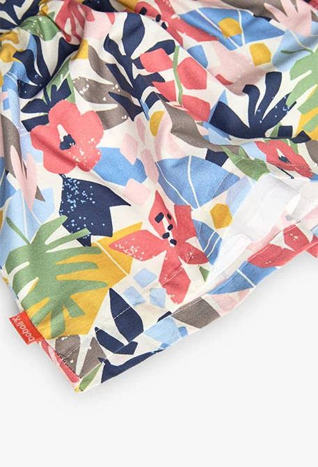 Vestido de cetim para bebé menina com estampado de flores