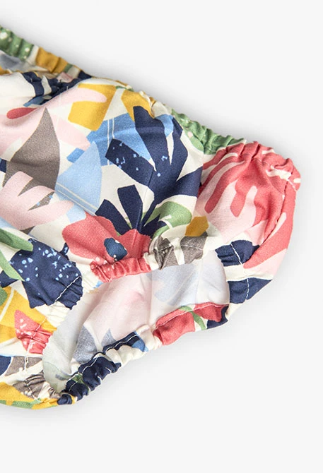Vestido de cetim para bebé menina com estampado de flores