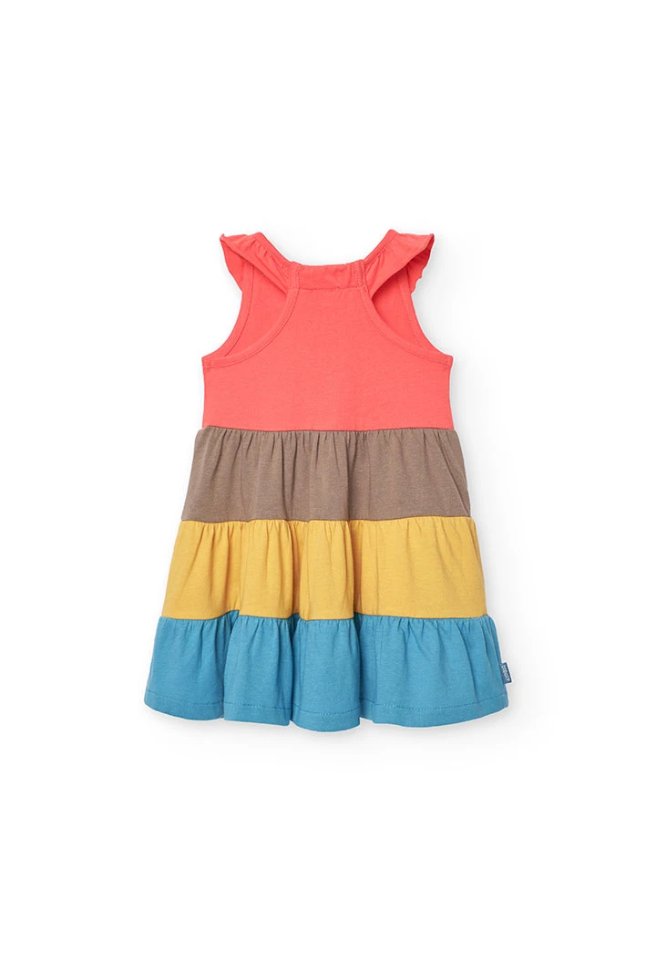 Abito in maglia per neonata in rosso con volant