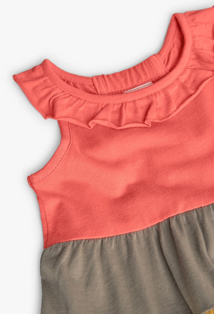 Abito in maglia per neonata in rosso con volant