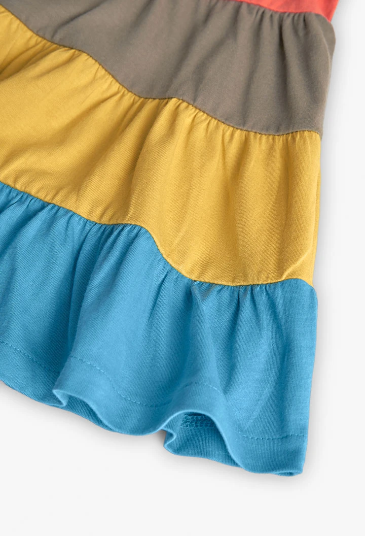 Abito in maglia per neonata in rosso con volant