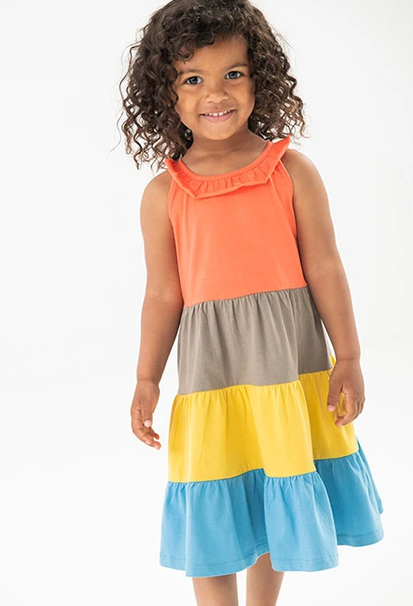 Baby girl's red knitted dress with ruffles