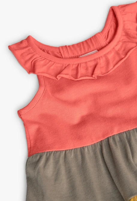 Vestido de punto para bebé niña en rojo con volantes