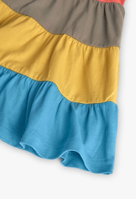 Vestido de punto para bebé niña en rojo con volantes