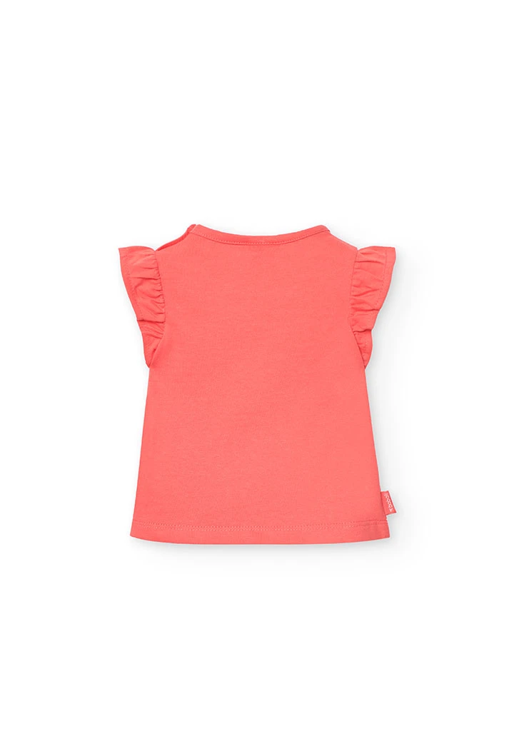 Maglietta a maglia per neonata in rosso con stampa