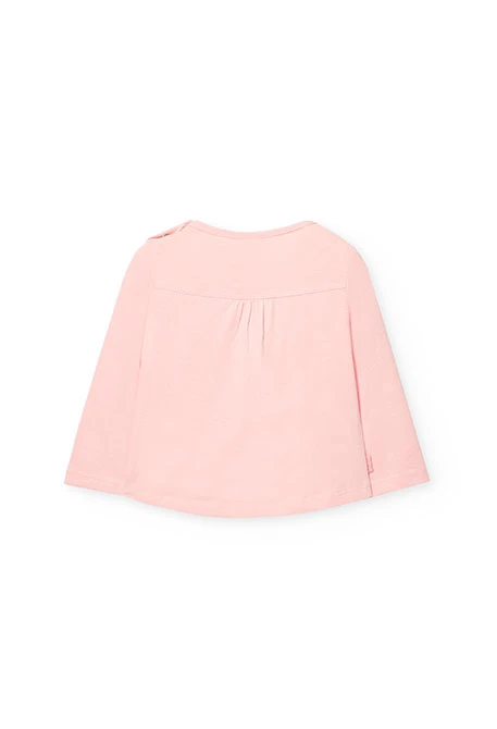 Conjunto de camiseta y leggings de punto para bebé niña en color rosa con estampado