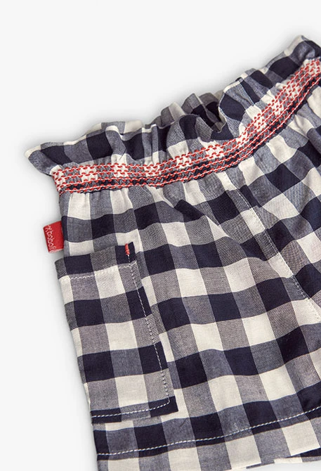 Bermudas de viscosa para bebé niña con diseño de cuadros