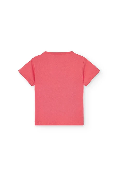 Conjunto de camiseta y short de punto para bebé niña en color rojo