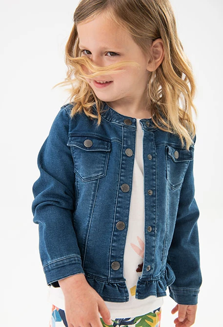 Giacca di jeans per bambina di colore blu