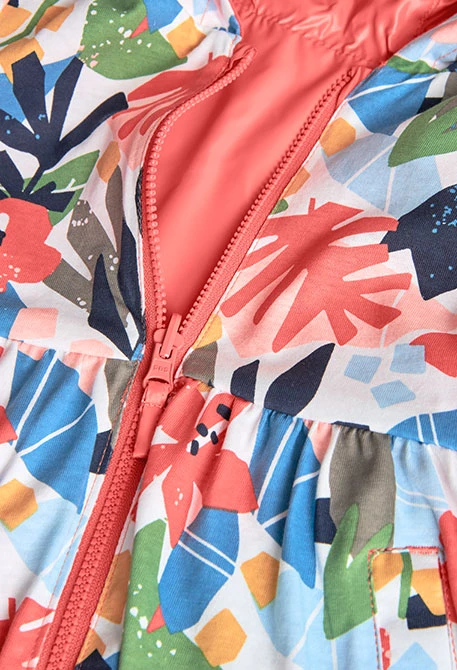 Parka reversible  para bebé niña en color rojo