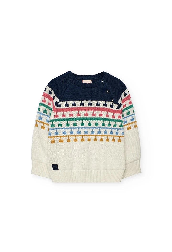 Weißer Mädchenpullover mit Aufdruck
