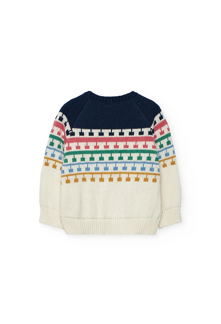 Weißer Mädchenpullover mit Aufdruck