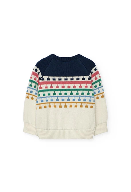 Pull blanc fille avec imprimé