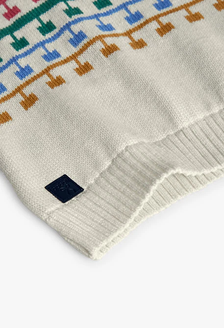 Pull blanc fille avec imprimé
