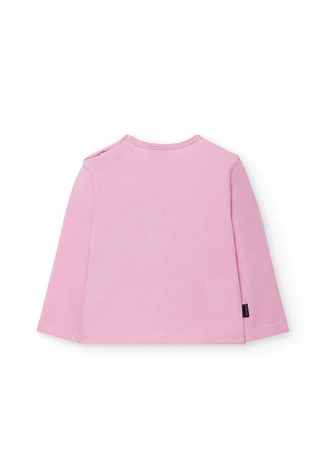 Camisola de menina de malha em rosa