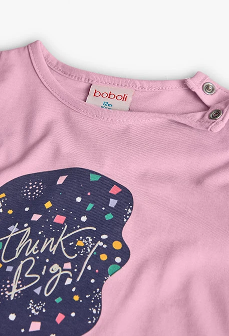 Maglietta bambina in maglia rosa