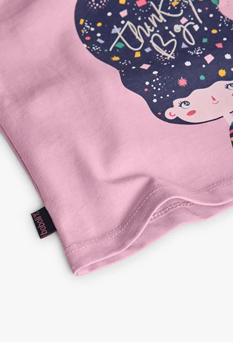 T-shirt en tricot rose pour fille