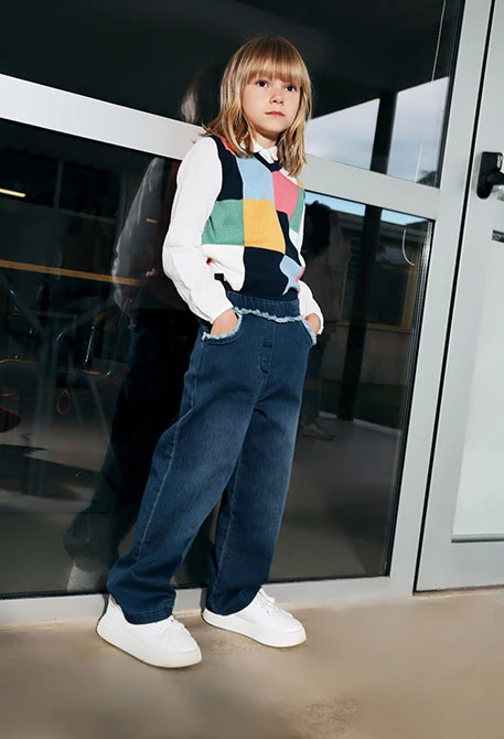 Pantalon en denim fille en bleu