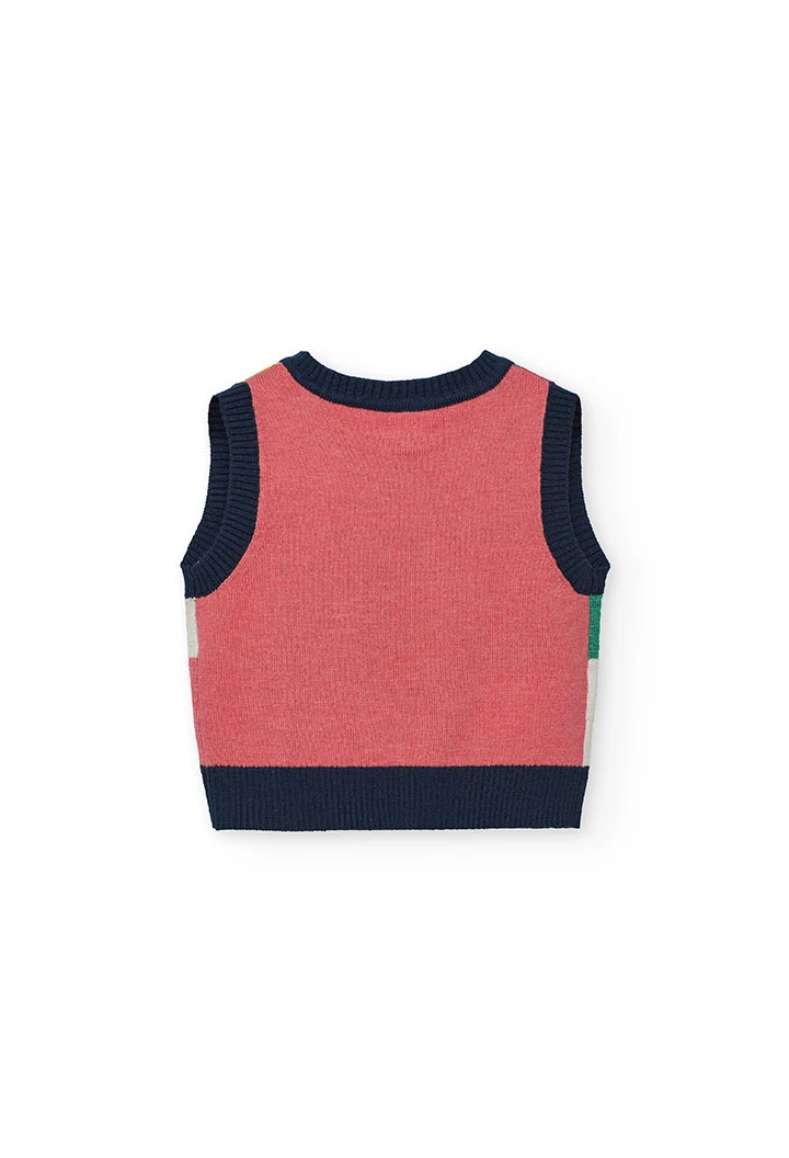 Gilet fille tricot bleu marine