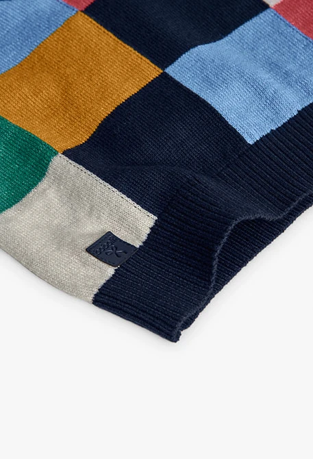 Mädchenweste aus dunkelblauer Strickware