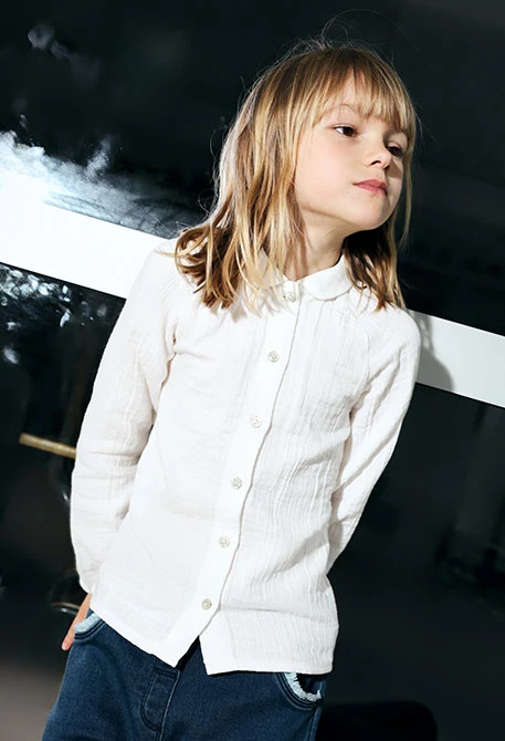 Chemise fille blanc