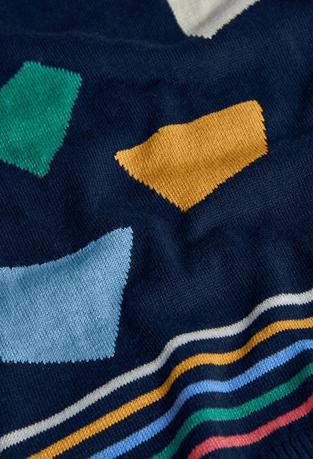 Robe bleu marine imprimée