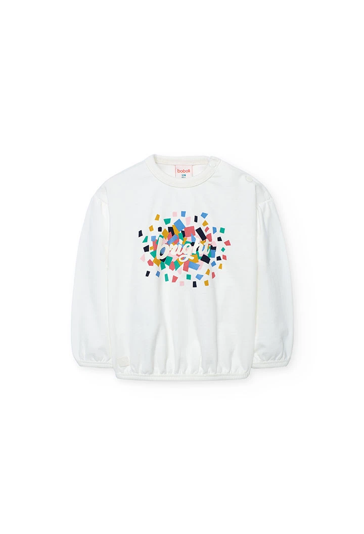 White printed sweatshirt for girls
