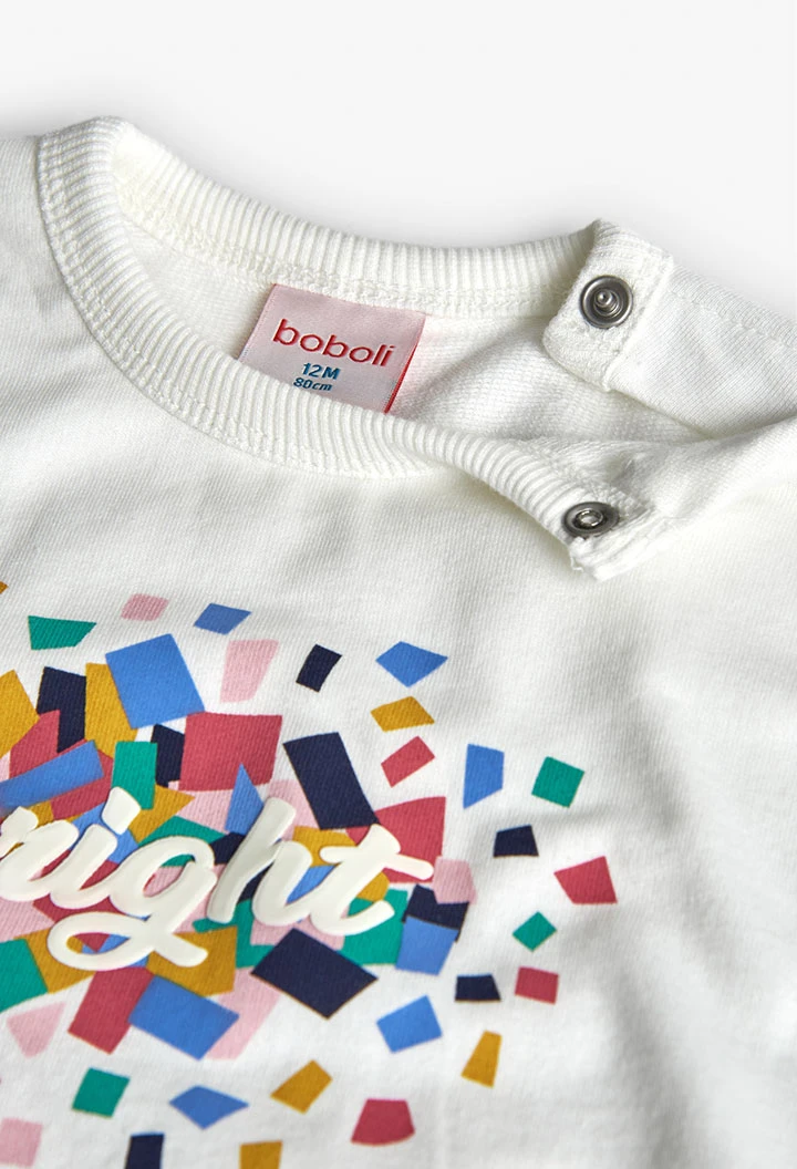 White printed sweatshirt for girls