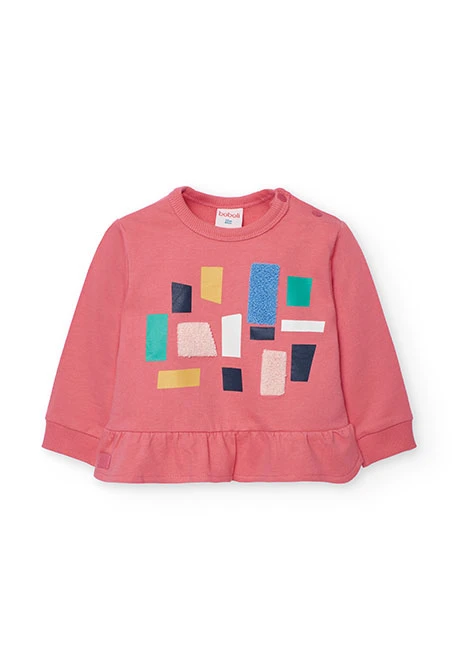 Felpa rosa per bambina con stampa