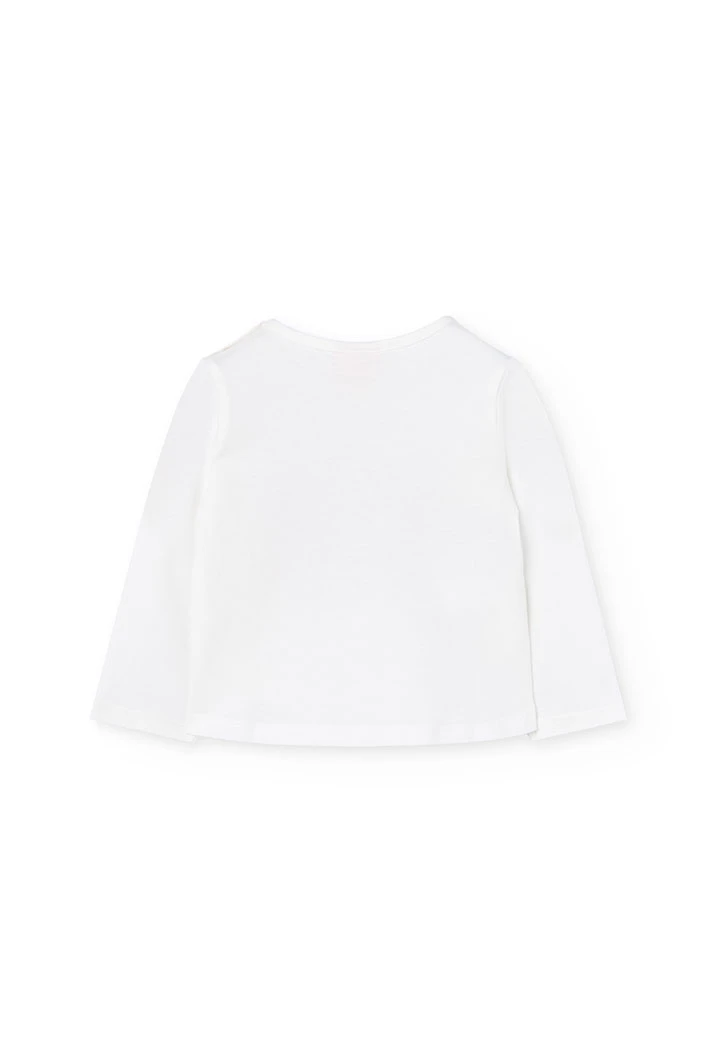 Maglietta bambina di cotone bianco edifici