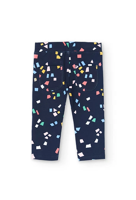 Pantalon fille en molleton motifs géométriques
