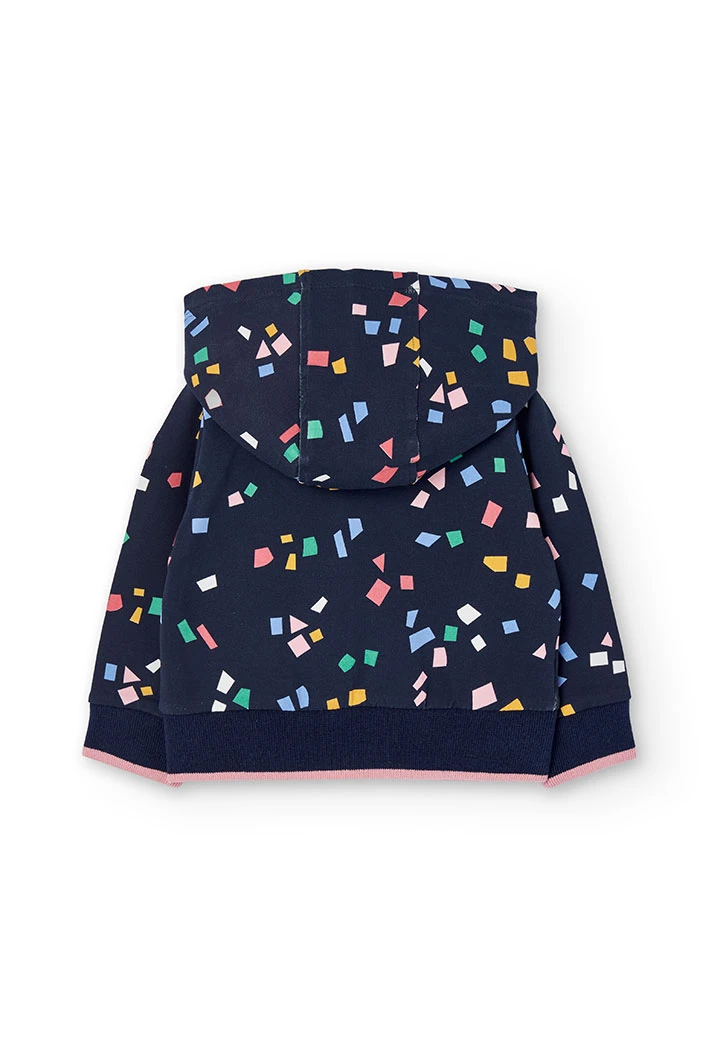 Printed fleece girl´s jacket