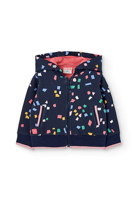 Giacca bambina pile stampato