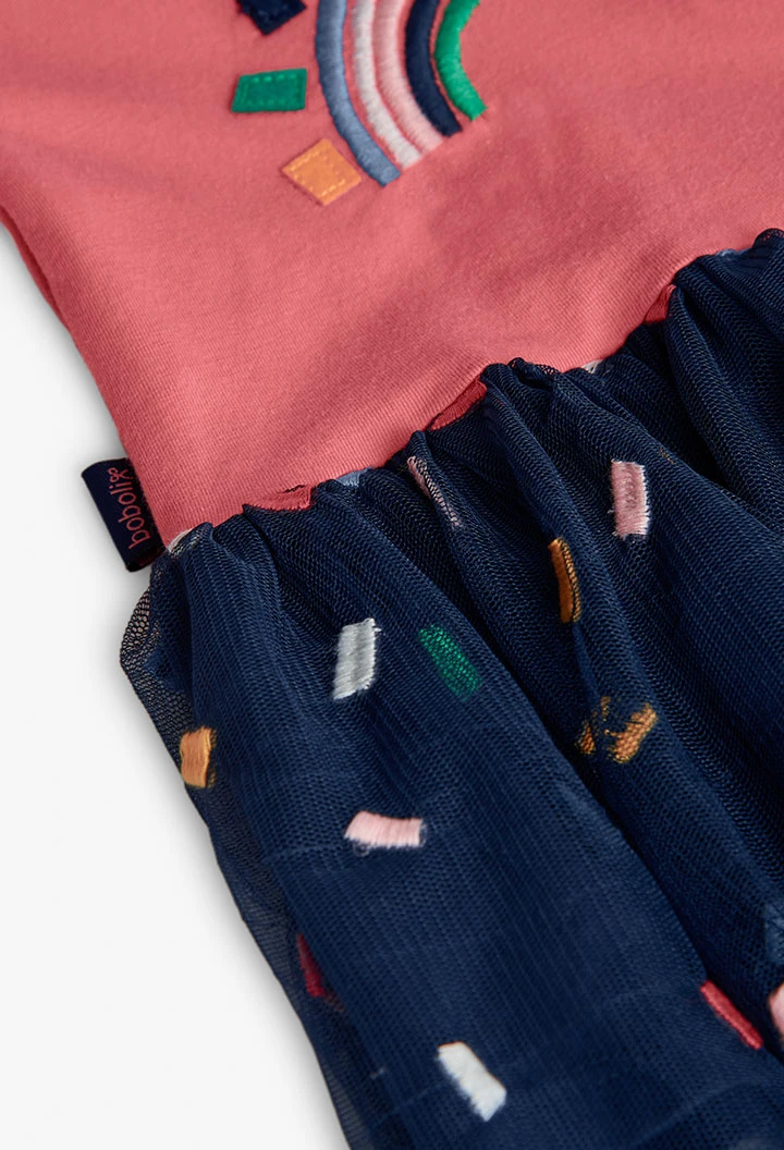 Rosa Strickkleid mit Muster