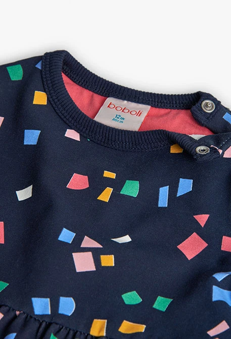 Vestido formas geométricas azul-marinho