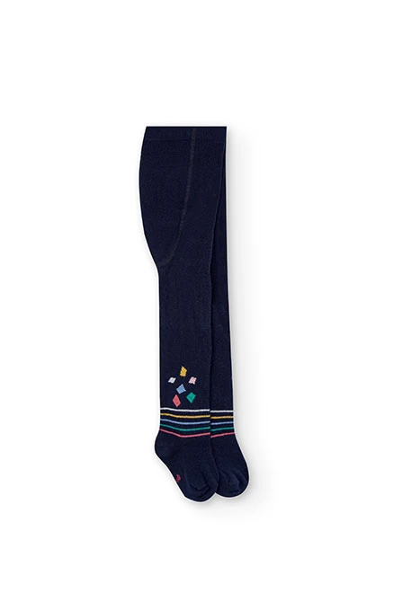 Collant en tricot bleu marine